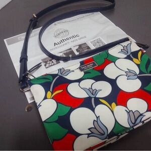 Kate Spade Navy and Red Floral Crossbody Bag